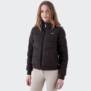 Ladies Eqglana Wool Quilted Bomber | Coffee Bean