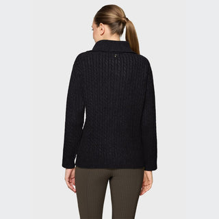 Ladies Suzanne Twisted Pullover Sweater | Black