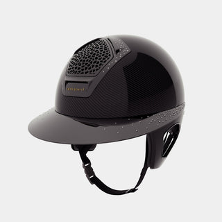 Voronoï Carbon Crystal Helmet With Temple Protection | Black | Silver Crystal