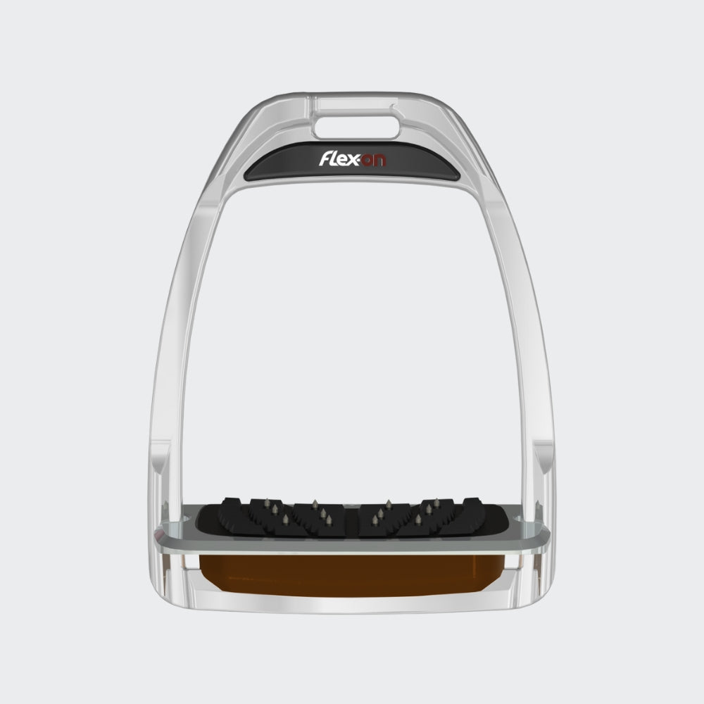 Hunter H Stirrups | Polished Aluminium | Brown