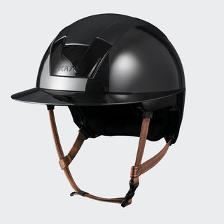 Kooki Lady Riding Helmet | Black Shine | Light Brown