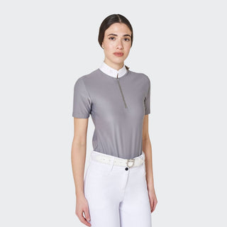 Ladies Show Shirt With Rhinestones | Frost Grey