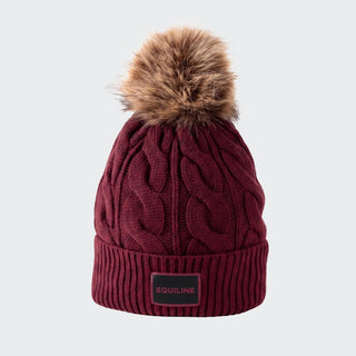 Ladies Eqgat Knitted Beanie With Pom Pom | Alpine Plum