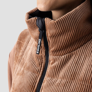 Ladies Eqsit Velvet Vest | Mocha Mousse