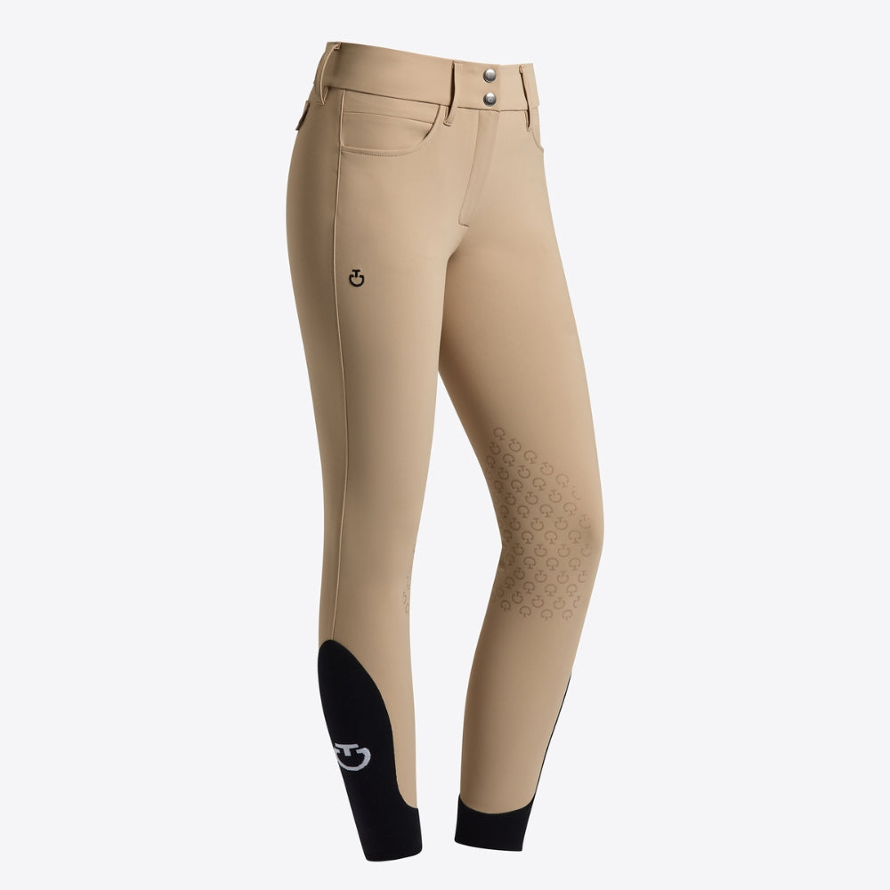 Ladies American Breeches With Back Pocket | High Rise | Knee Grip | Beige