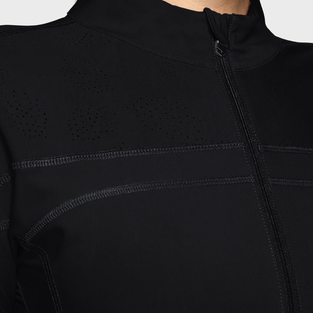Ladies Evelya Full Zip Training Sweater | Black