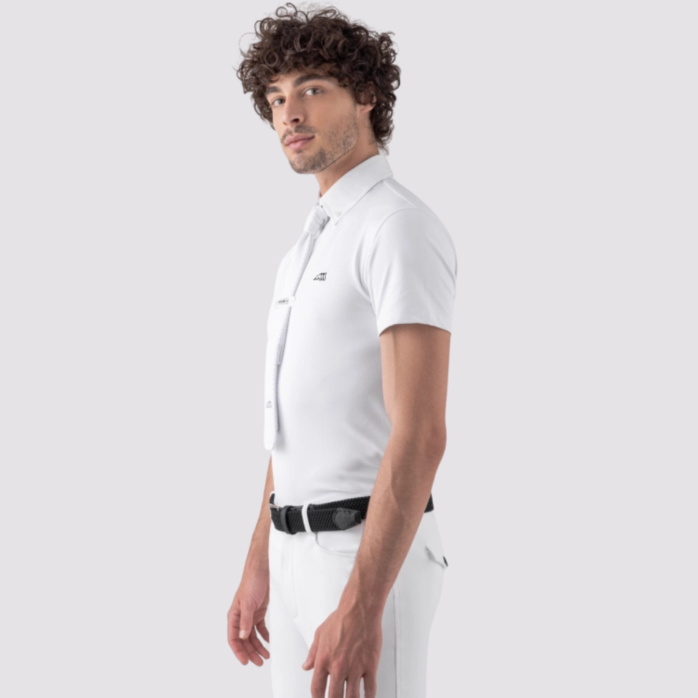 Mens Niam Short Sleeve Show Shirt | White