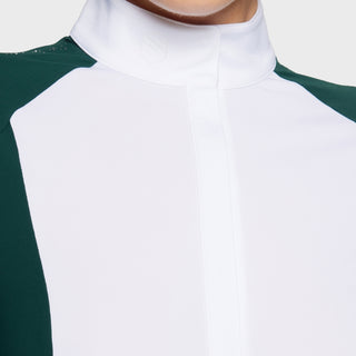 Ladies Lucia Metal Dots Show Shirt | Hunter Green