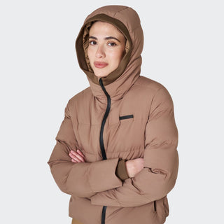Ladies Down Hooded Coat | Tobacco Brown
