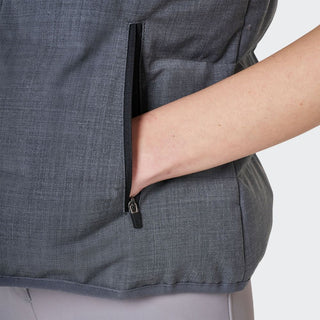 Ladies Wool Quilted Vest | Grey Melange