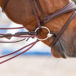 New English Leather/Nylon Draw Reins 5/8" | Brown