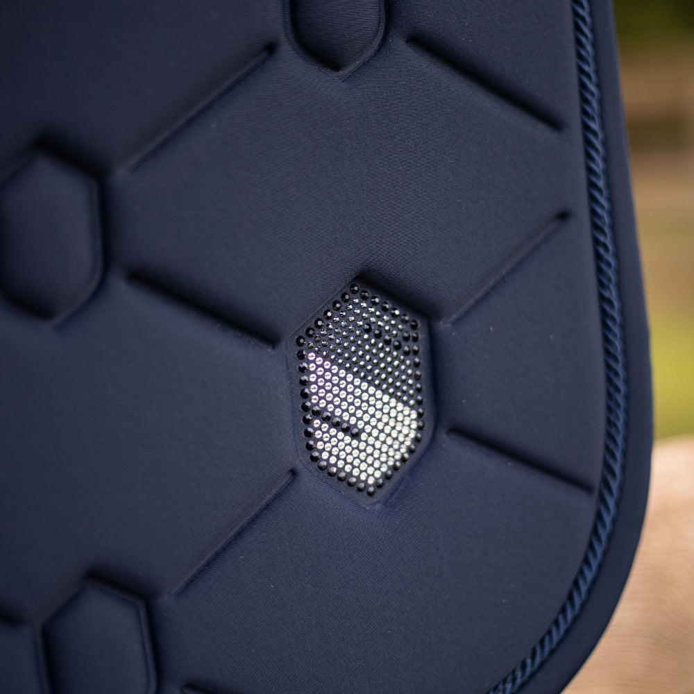 SpineShield Swarovski Jumping Saddle Pad | Navy