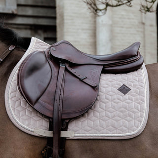 Velvet Jumping Saddle Pad | Beige