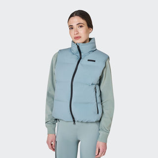 Ladies Quilted Down Vest | Slate Grey