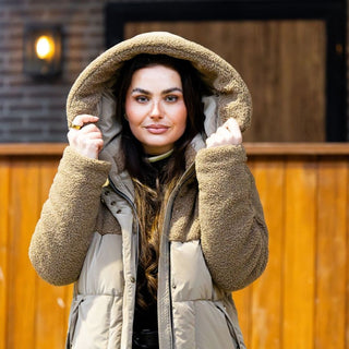 Ladies Cavallika Long Teddy Maxi Coat | Peanut