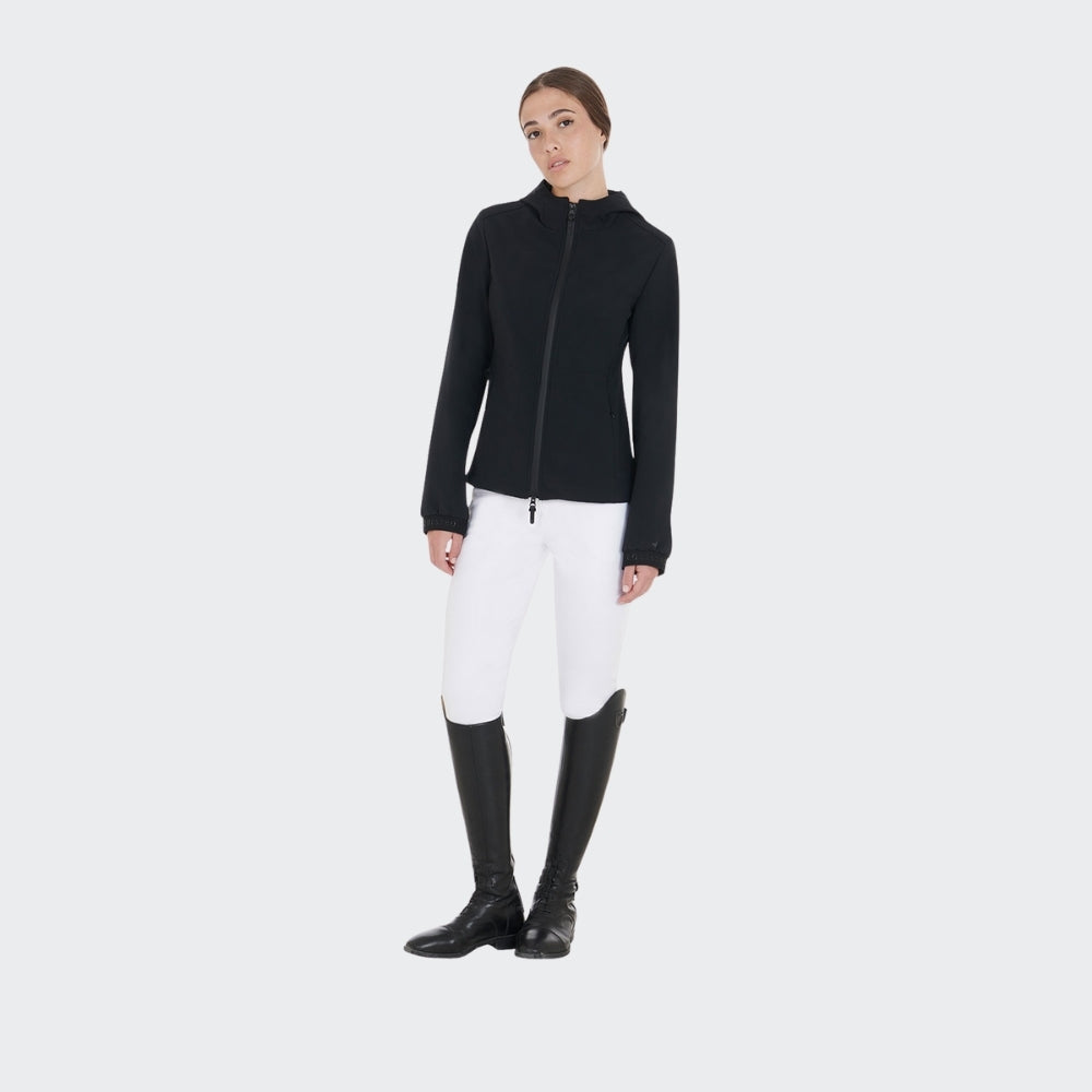 Ladies Hooded Softshell Coat with Concealed Pockets | Black