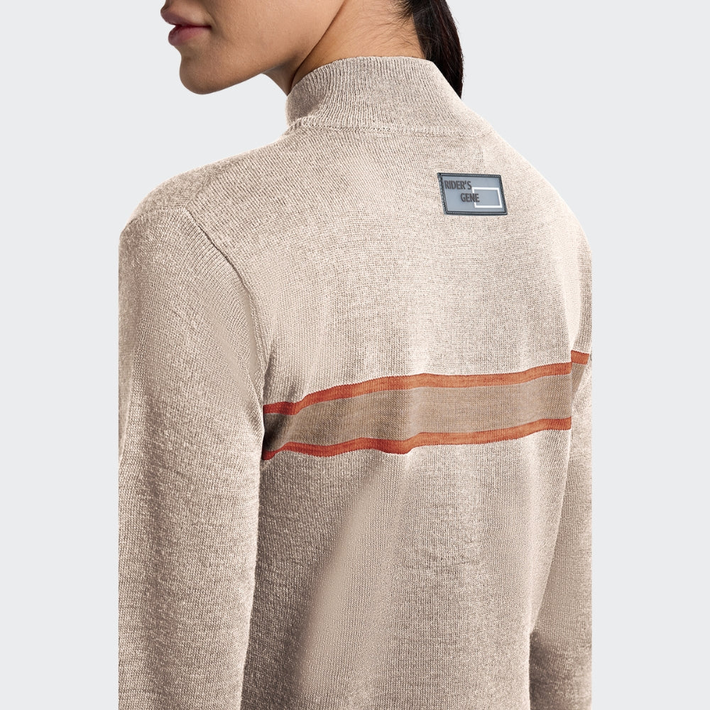Ladies RG Italy Wool Blend Half Zip Sweater | Sandshell