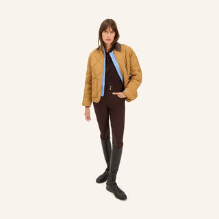 Ladies Cashmir Puffer Coat | Ocre