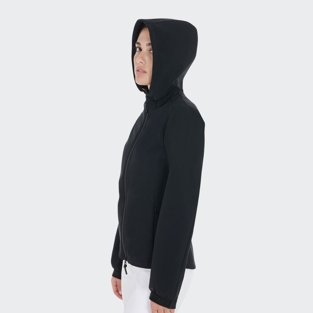 Ladies Hooded Softshell Coat with Concealed Pockets | Black