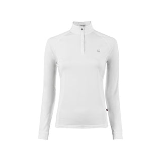 Ladies Long Sleeve Competition Half Zip Show Shirt | White