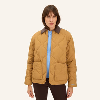 Ladies Cashmir Puffer Coat | Ocre