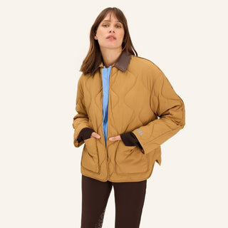 Ladies Cashmir Puffer Coat | Ocre