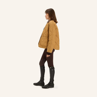 Ladies Cashmir Puffer Coat | Ocre
