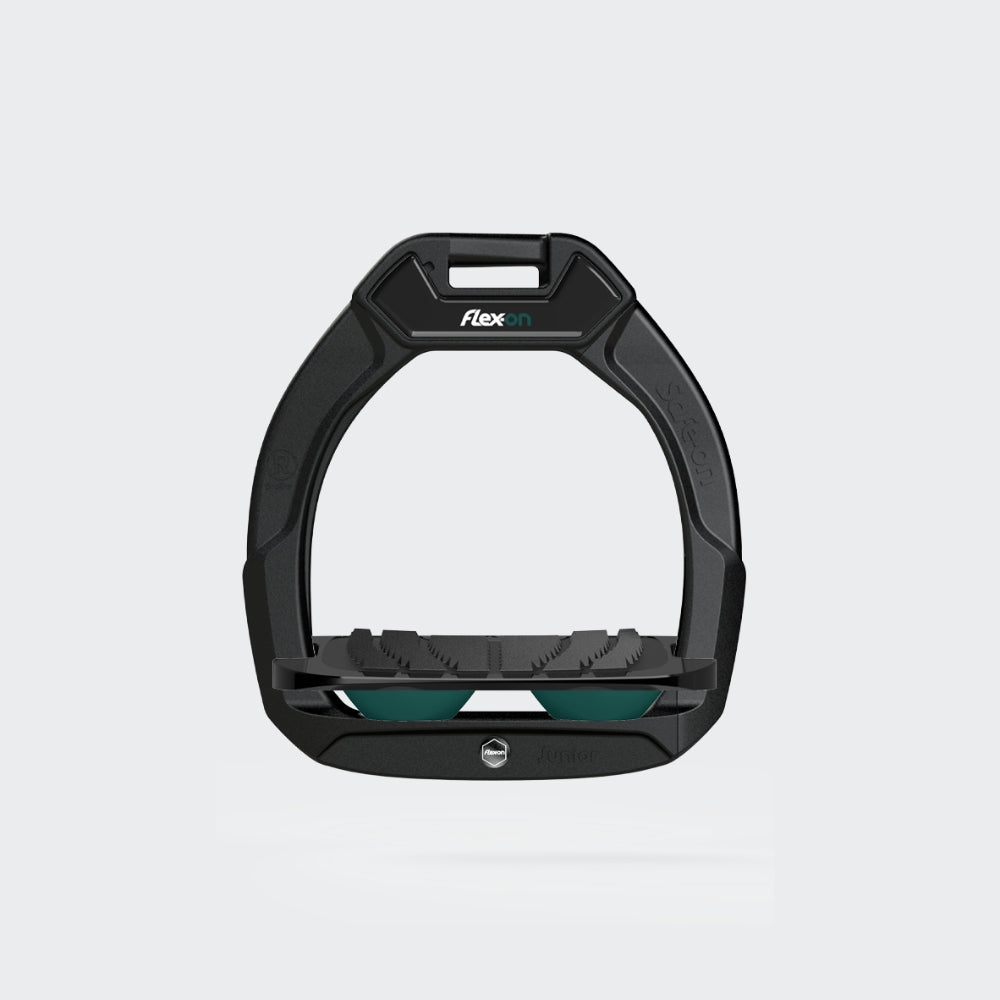 Safe-On Kids Stirrups | Total Black | Dark Green