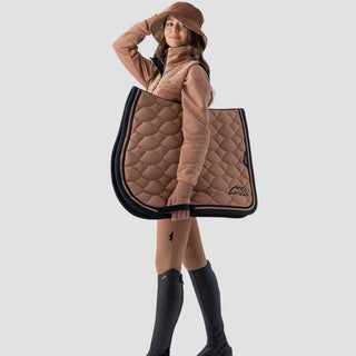 Ladies Eqsit Velvet Vest | Mocha Mousse