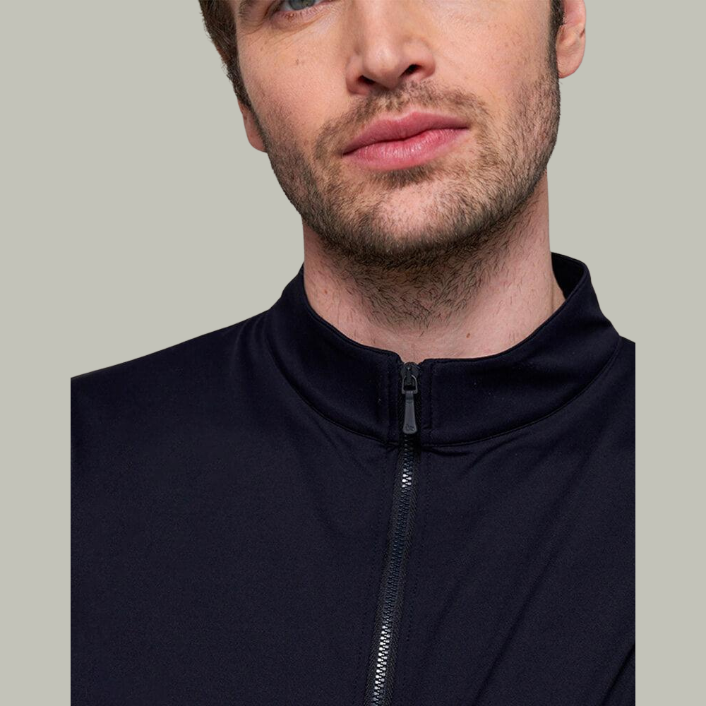 Mens Albe Long Sleeve Technical Polo | Black