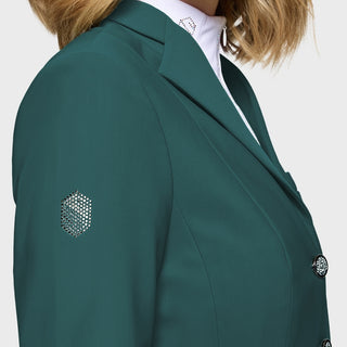 Ladies Victorine Crystal Fabric Show Jacket | Hunter Green