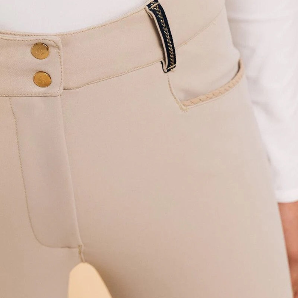 Ladies Giovani Grip Breeches | Medium Rise | Knee Grip | Beige