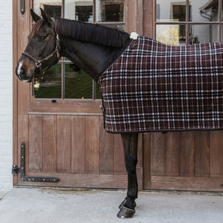 Fleece Rug Heavy | Check Printing Brown