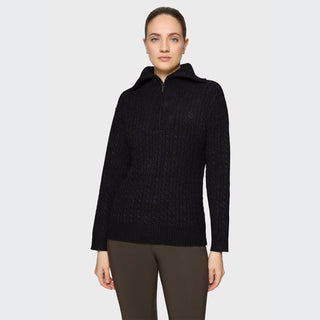 Ladies Suzanne Twisted Pullover Sweater | Black
