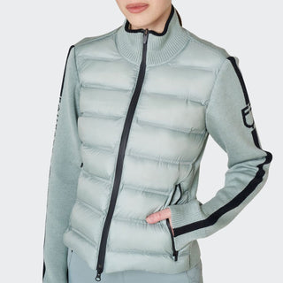 Ladies Hybrid Nylon + Knit Coat | Slate Grey