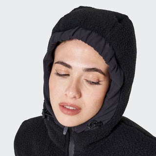 Ladies Down Coat With Teddy Inserts | Black