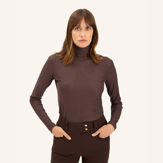 Calder Long Sleeve Training Polo | Chocolate