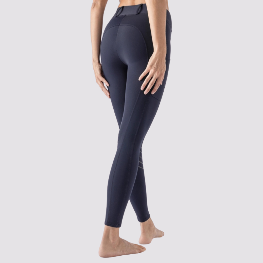 Ladies Carbek Legging with Phone Pocket | High Rise | Knee Grip | Navy