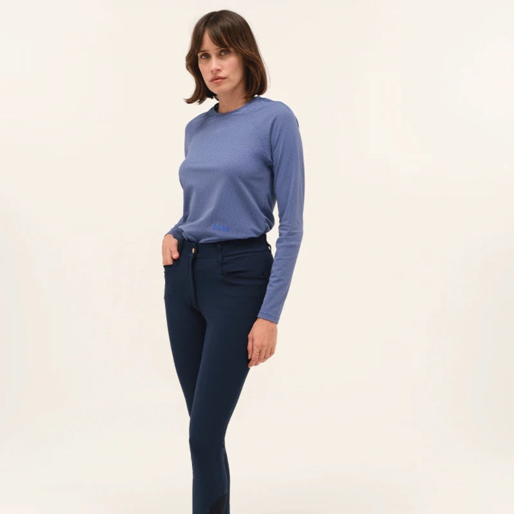 Ladies Jazz Micro Perforated Training Polo | Bleu Orage