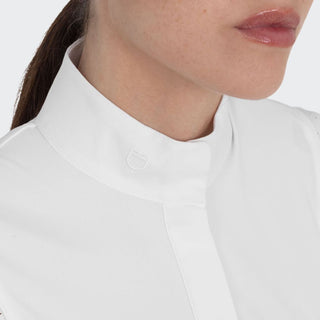 Ladies Hunter Show Shirt With Mesh Inserts | White