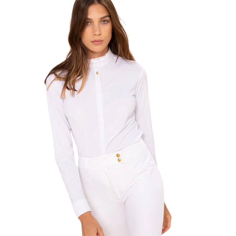 Ladies Vendetta Long Sleeve Competition Polo - White