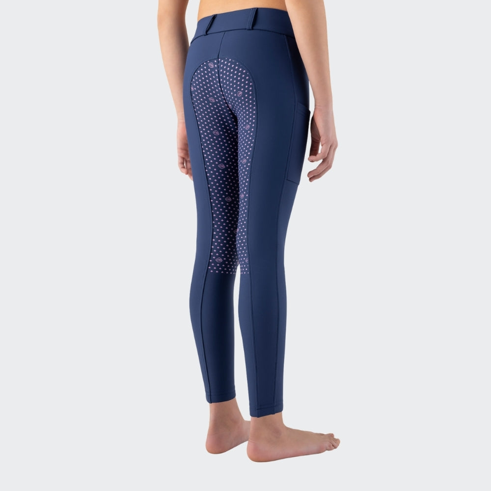 Girls Cunix Riding Leggings | Full Grip | Navy