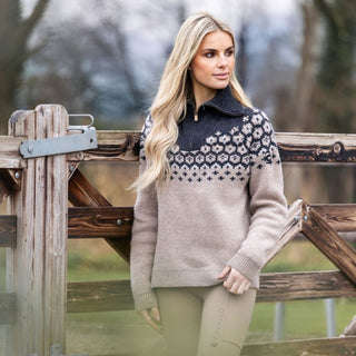 Ladies Cavalleara Knitted Pullover | Peanut