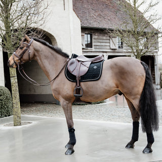 Velvet Jumping Saddle Pad | Black