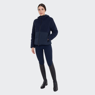 Ladies Down Coat With Teddy Inserts | Navy