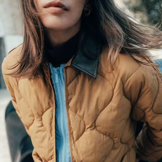Ladies Cashmir Puffer Coat | Ocre