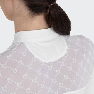 Ladies Show Shirt With Tulle Inserts | White