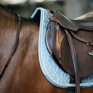Velvet Jumping Saddle Pad | Baby Blue