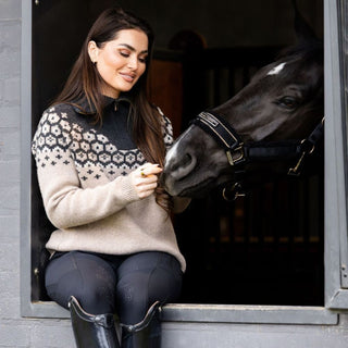 Ladies Cavalleara Knitted Pullover | Peanut