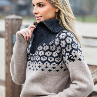 Ladies Cavalleara Knitted Pullover | Peanut